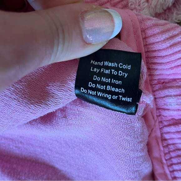 POL Pink Corduroy Oversized Cropped Jacket Size Medium 100% Cotton Shacket - Picture 4 of 13